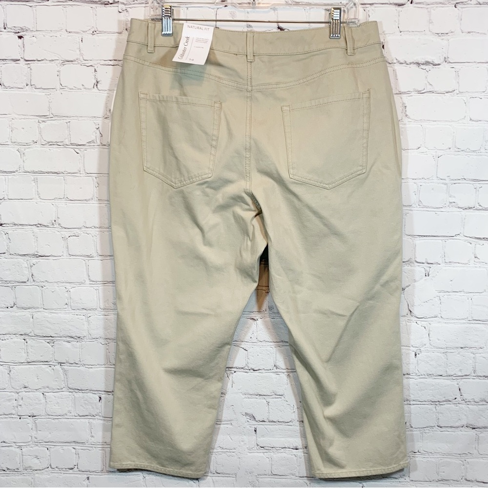 Coldwater Creek Tan Capri cropped leg pants NWT - Picture 2 of 7